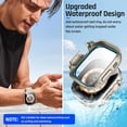 thumbnail image 3 of XiHAMA Waterproof Case Compatible with Apple Watch SE (2nd Gen) Series 6 5 4 Screen Protector, Tempered Glass Hard PC Bumper Face Cover, 3 of 7