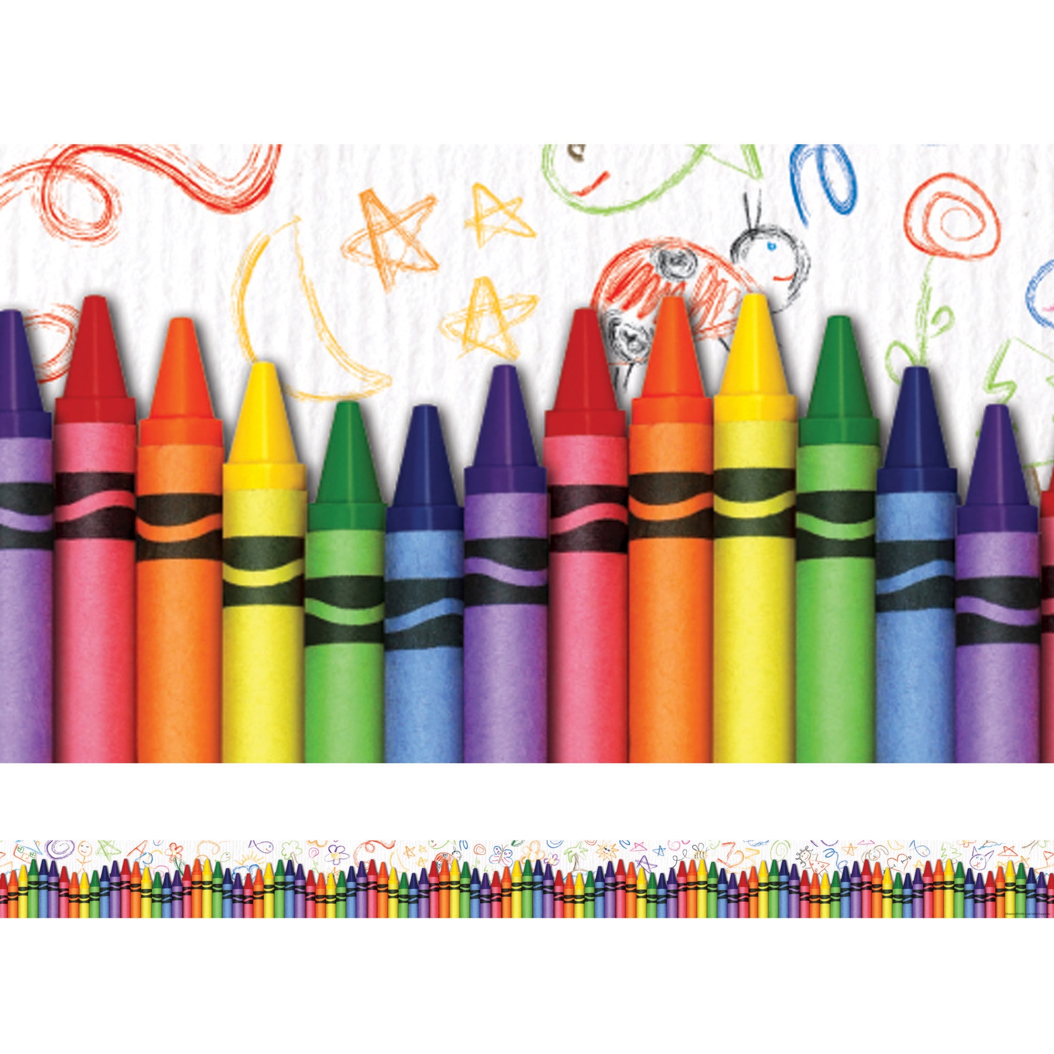 Edupress Crayons Layered Border, 35 Feet Per Pack, 6 Packs