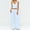 Blue, variant on PISONIC Women's Yoga Outfits Compression Halter Tank Top and Butt-lifting Leggings Wide Leg Pants Active Jogger Outfits