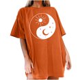 thumbnail image 1 of SMihono Hauts pour Femmes Été Décontracté Vintage Col Rond Imprimé Motif Manches Courtes Blouse T-shirt Oversize pour Femmes 2023, 1 of 5