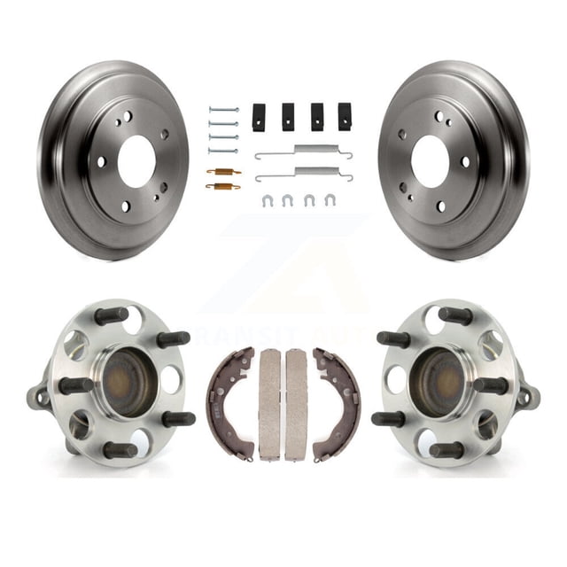 Transit Auto Rear Brake Drum Shoe Hardware and Wheel Hub Bearing Assembly Kit for Car Honda Civic - Left Right Side (Driver Passenger) K7D-100190
