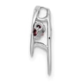 thumbnail image 2 of 925 Sterling Silver Garnet Birthstone Vibrant Floating Open Chain Slide Pendant Necklace Charm January, 2 of 8