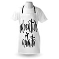thumbnail image 4 of Saying Apron, Travel Themed Typography with Airplane New Destinations Holiday Vacation Monochrome, Unisex Kitchen Bib with Adjustable Neck for Cooking Gardening, Adult Size, White Black, by Ambesonne, 4 of 4