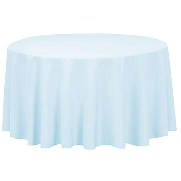 Round Polyester Tablecloth Baby Blue, How Much Fabric Do I Need To Make A 120 Inch Round Tablecloth