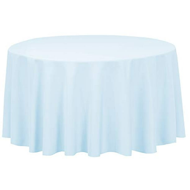 Linentablecloth 120 Inch Round Polyester Tablecloth Baby Blue Com Round Polyester Tablecloth Baby Blue, How Much Fabric Do I Need To Make A 120 Inch Round Tablecloth