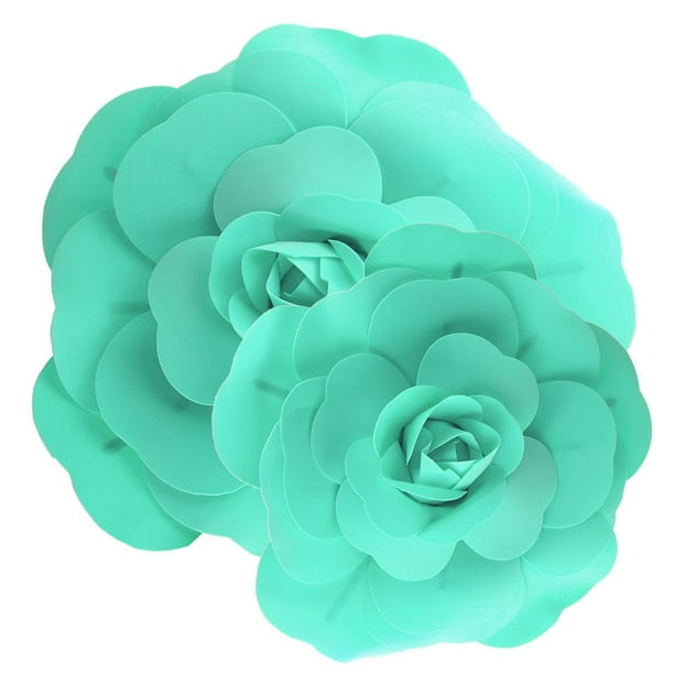 Rose Foam Wall Flowers, Tropical Blue, Assorted Sizes, 2 Piece