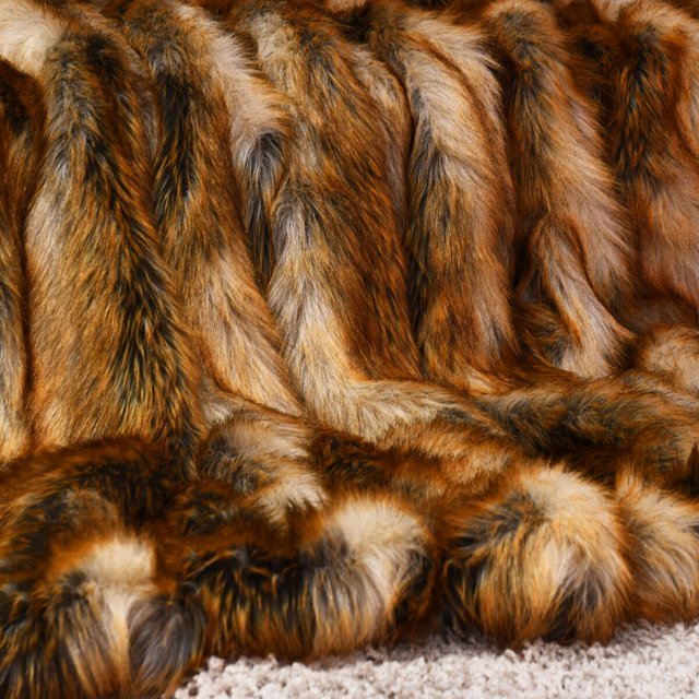 Gymax Luxury Faux Fur Throw Blanket w/ Reversible Design Couch Bed 54''x36''