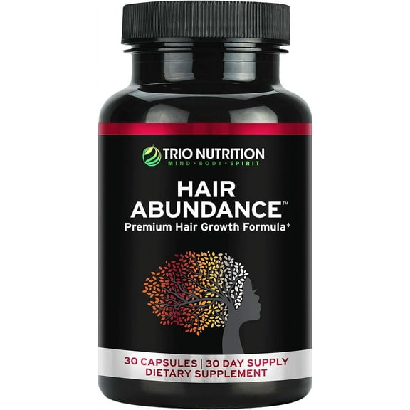 TRIO NUTRITION Biotin Hair Abundance | Hair Growth Vitamins for Hair, Skin & Nails | Biotin 10000mcg | Boosted with Collagen for Women & Men |Powerful Zinc & Selenium | Hair supplement*