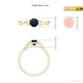 thumbnail image 6 of ANGARA Natural Blue Sapphire Crossover Engagement Ring with Leaf Motifs in 14K Yellow Gold for Women (Size-5mm) | September Birthstone, Anniversary, Jewelry Gift for Women | Natural Sapphire Ring, 6 of 10