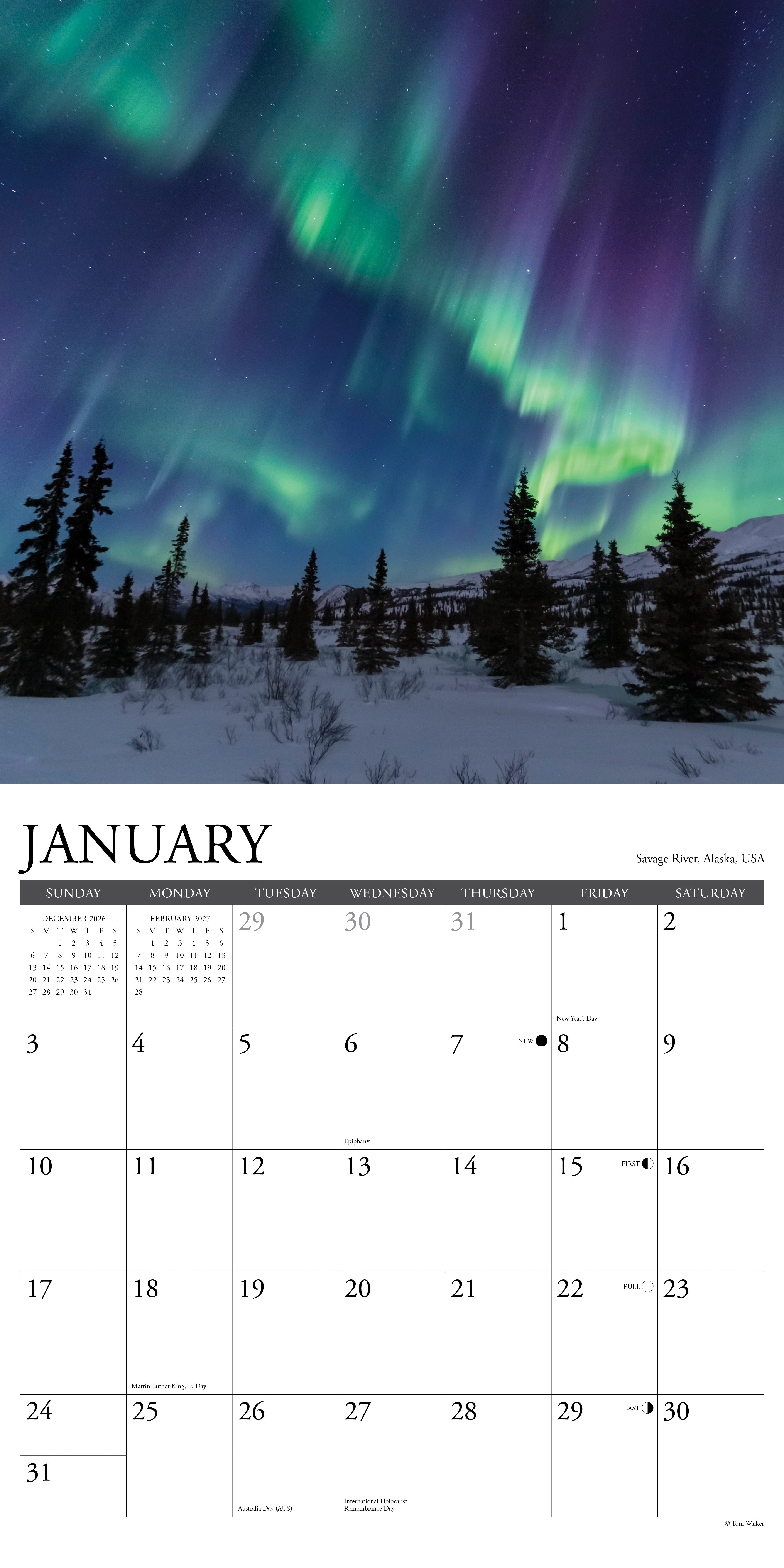 Willow Creek Press, Northern Lights 2027 Wall Calendar