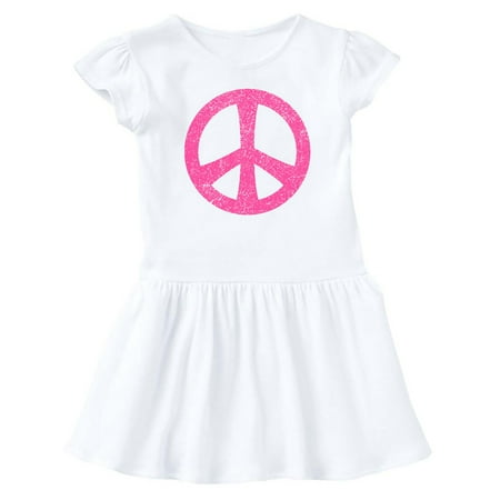 

Inktastic Peace Sign Pink Retro Gift Baby Girl Dress