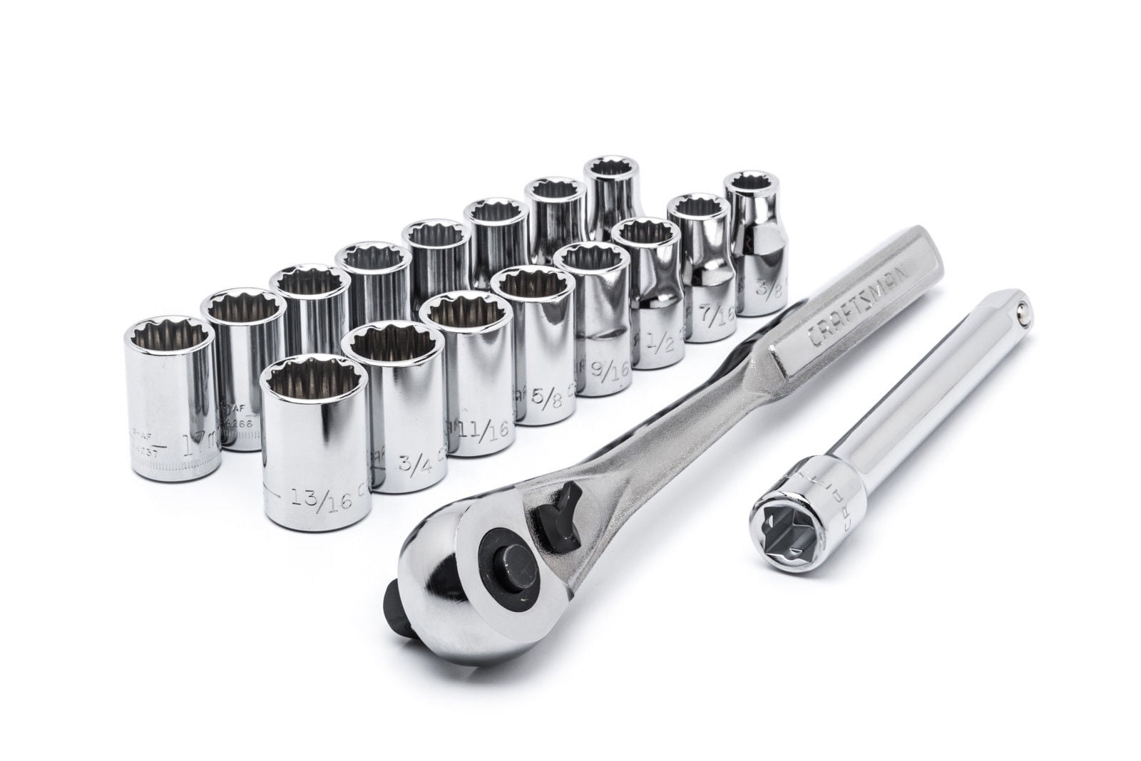 Craftsman Socket Wrench Set 18 pc. 1/2 in. Drive SAE Metric 12 Point 36