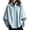 Light Blue, variant on Sorvello Women Poncho Sleeve Lapel Button Down Oversized Batwing Shirt Outerwear Summer Fall Loose Top Causal Outfits Black L