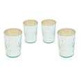 thumbnail image 2 of Set of 4 Glass Tealight Votive Candle Holders in Aqua Light Blue & Silver Mercury Finish Ideal Evening Wedding Parties Home Decor Table Decoration Gift by MystiqueDecors, 2 of 6