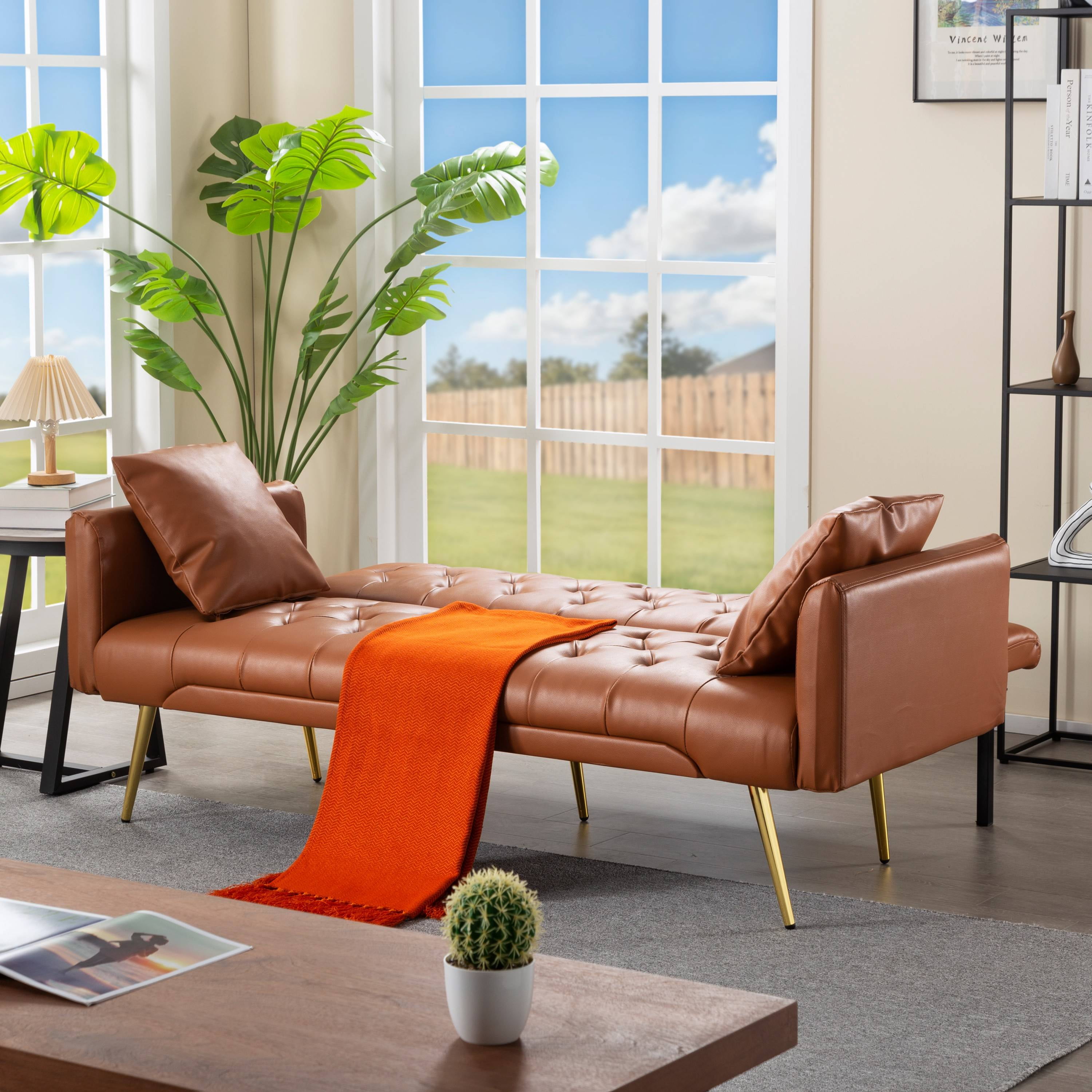 BSHTI 68 inch Modern Futon Sofa Bed, Modern Converted Sofa Bed Couch ,Functioning Futon Sleeper Sofa for Livingroom