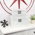 thumbnail image 2 of Contemporary Home Living Set of 2 White Rectangular Shagreen Storage Boxes 12", 2 of 8