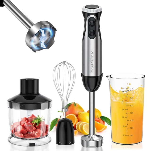 Licuadora de mano Bonsenkitchen de 20 velocidades con accesorios