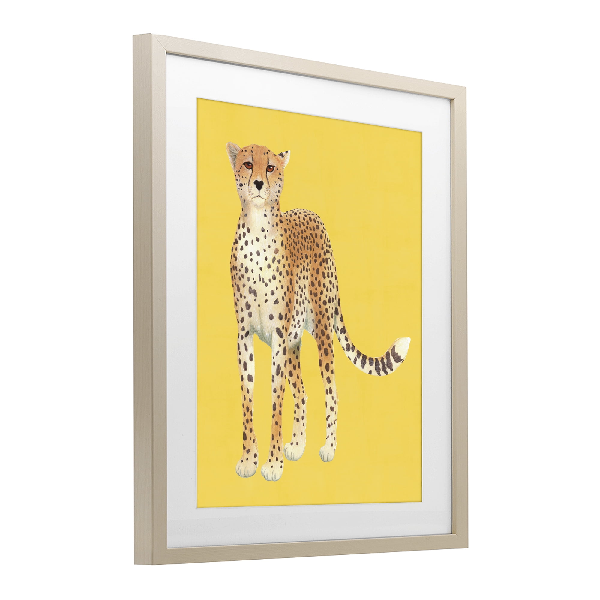 Stupell Industries Exotic Cheetah over Yellow Birch Framed Print Under Glass, design by Karolina Sato