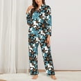 thumbnail image 2 of Picia Lilies Flowers Pattern Women’s Long-Sleeve Sleepwear Set - Soft 2-Piece Loungewear with Pockets, Comfy PJs for Relaxing Nights-X-Large, 2 of 7