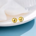 thumbnail image 3 of BUDALGA Ball Stud Earrings Bead Round Earrings White/Yellow Gold Plated Fashion Jewelry Gift for Women Mom, Ball Diameter 10mm, 3 of 8
