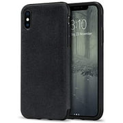 TENDLIN Compatible with iPhone Xs Max Case Premium Suede-Like Material Design Leather Hybrid Comfortable Grip Soft