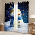 thumbnail image 3 of Feelyou Cartoon Blue Snowman Black Out Curtains, Dreamy Winter Snowflake Curtains Pack of 2 (42x63 Each), Happy New Year Bedroom Curtains, Black Out Curtains Decor, 3 of 7