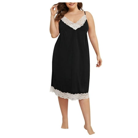 

MRULIC lingerie for women Women Lingerie Lace Underwire Racy Muslin Sleepwear Underwear Nightdress Pajamas Black + XXL