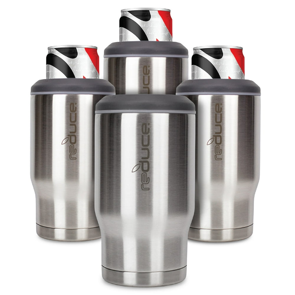 Reduce Can Cooler – 4-in-1 Stainless Steel Can Holder and Beer Bottle