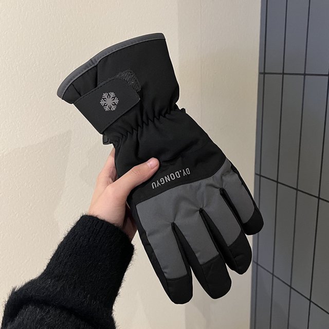 Guantes cálidos de invierno para hombre, para esquiar al aire libre, para montar en motocicleta o bicicleta eléctrica, guantes de ciclismo con acolchado de terciopelo