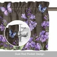 thumbnail image 6 of Purple Flowers Valance Curtain for Windows Spring Watercolor Butterfly Brown Wood Grain Rod Pocket Curtain Valances Short Window Treatments Panels for Kitchen Bathroom Laundry Basement 60 x 14 Inch, 6 of 9