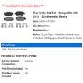 thumbnail image 2 of Rear Brake Pad Set - Compatible with 2011 - 2016 Hyundai Elantra 2012 2013 2014 2015, 2 of 2