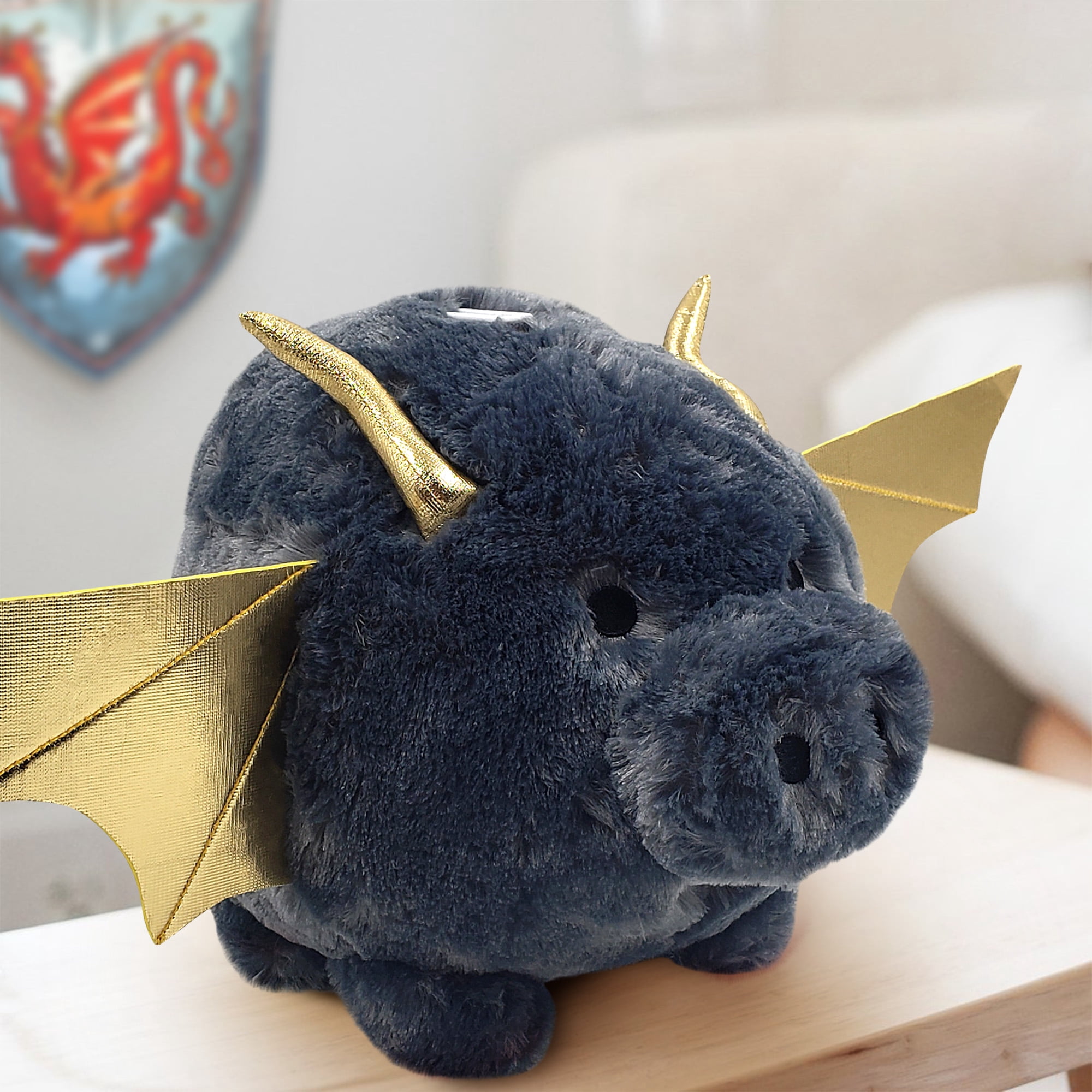Plush Dragon Piggy Bank for Coins and Money