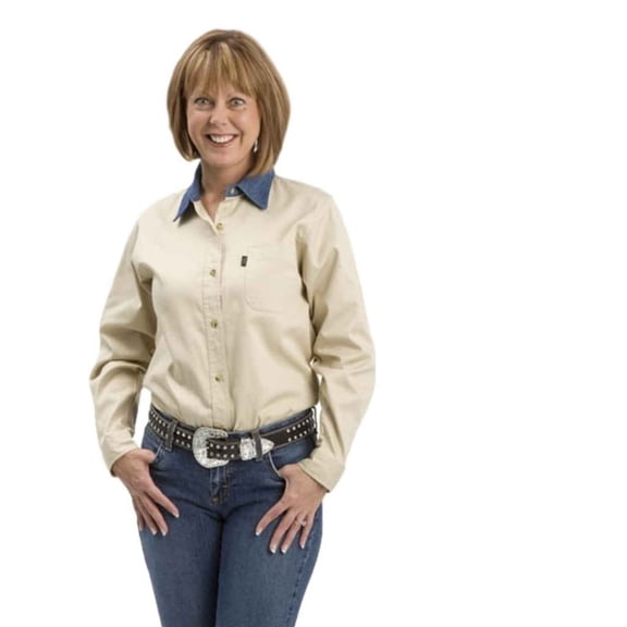 0612 Men's Long Sleeve 6oz Twill Shirt Khaki