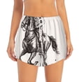 thumbnail image 2 of Balery Cowboy Ride A Horse Pattern Women's Running Shorts with Liner 2 Pockets Elastic Workout Athletic Gym Yoga Shorts-Small, 2 of 7