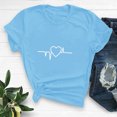 thumbnail image 2 of Zedker Summer Tops for Womens, Fashion Women's Heart Print Graphic Cute Tee Shirt Funny T Shirt Tops Sky Blue XXXL, 2 of 7