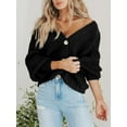 thumbnail image 2 of Women's Chunky Knit Open Front Sweater Long Sleeve Button Loose Short Cardigan Outerwear Coats, 2 of 14