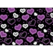 Purple White Black Heart Photo Backdrop Early 2000s 90s Old School Happy Birthday Homies Party Banner Decorations Valentine's Day Heart Women Background for Photoshoot