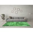 thumbnail image 3 of Ahgly Company Indoor Round Patchwork Emerald Green Transitional Area Rugs, 4' Round, 3 of 4