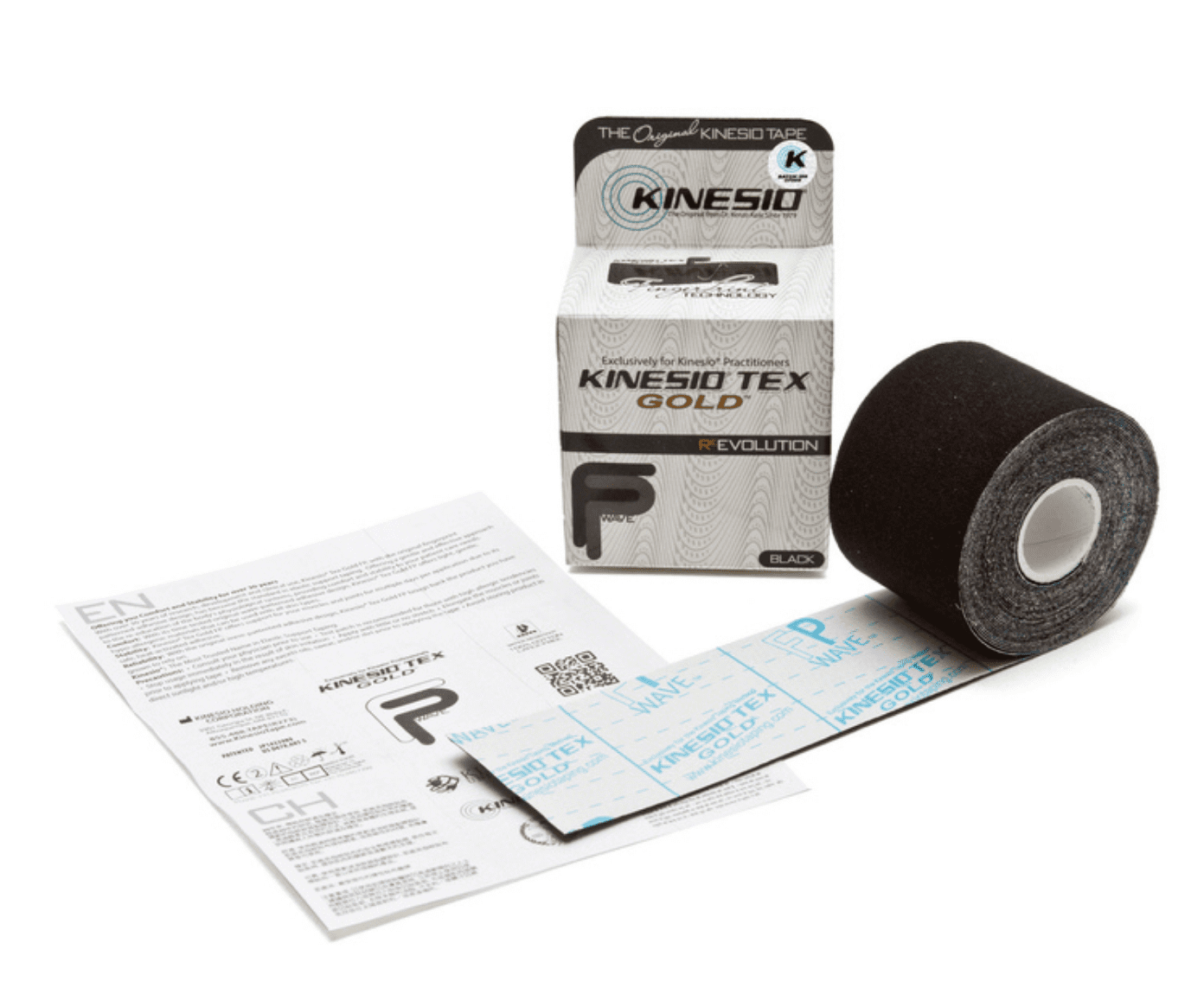 Kinesio Tex Gold FP: 2" x 16.4' Black - 6 Pack