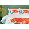 thumbnail image 4 of Underwater Duvet Cover Sets, Illustration of Red Haired Mermaid Romantic Imagination Theme, Bedding Set with 2 Duvet Covers & 4 Pillowcases, 2 Pack Queen Size, Dark Orange Turquoise, by Ambesonne, 4 of 7