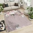 thumbnail image 2 of Pink Magnolia Area Rug, Woman Flowers Indoor Non Slip Living Room Rug, Low Pile Foldable Home Decor Carpet For Bedside Bedroom Kitchen Dining Room Decor Floor Mat 3 x 5ft, 2 of 6