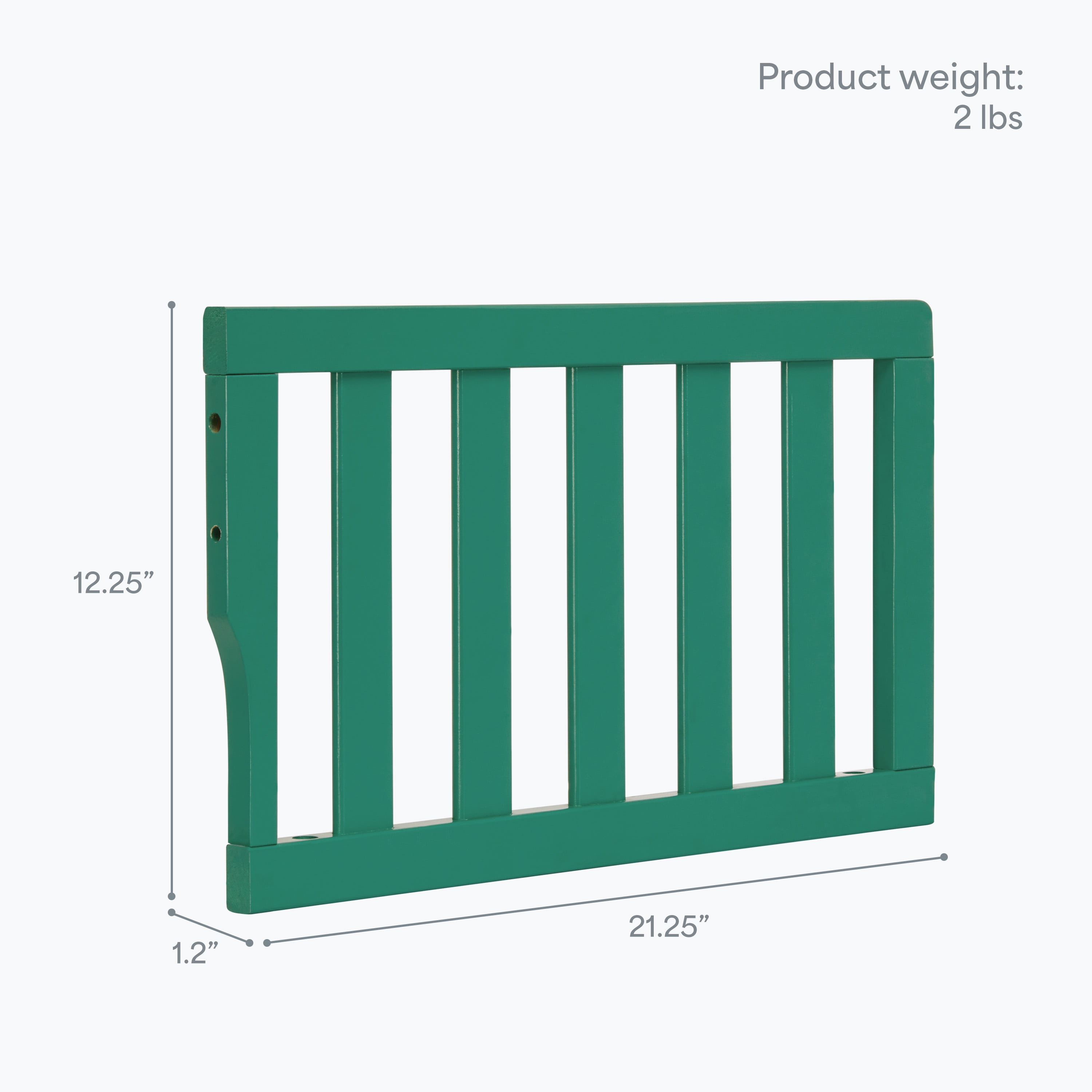 Dream On Me Convertible Crib Toddler Guard Rail in Emerald, Converts Cribs to Toddler Beds