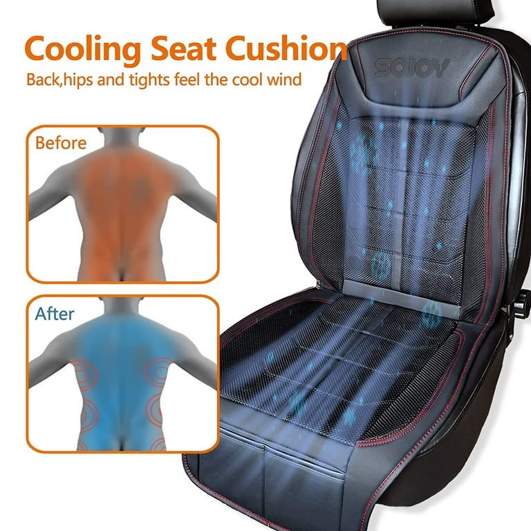 Sojoy 12V Car Cooling Seat Cover 12 Fans Car Seat Cushion Cooler Breathable  Mesh