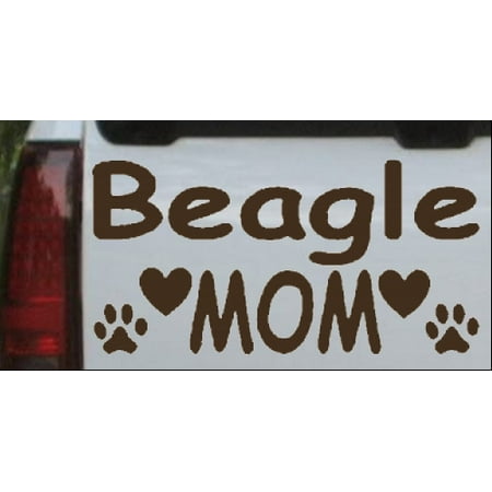 

Beagle Mom With Dog Paw Prints Car or Truck Window Decal Sticker