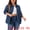 Dark Blue, variant on Women's Plus Long Sleeve Vintage Denim Jacket 2X Dark Gray