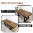 thumbnail image 5 of MDQMD 78.7" Extendable Dining Table for 6-10 People Modern Farmhouse Expandable Conference Table with Deep Rustic Brown Finish Space-Saving Particle Board Kitchen Table, 5 of 11