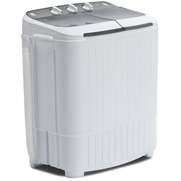 Muhub 18 lbs Portable Washing Machine,Compact Twin Tub Wash&Spin Combo for Apartment, Dorms, Gray