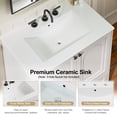 thumbnail image 2 of Hironpal 30'' Bathroom Vanity with Ceramic Sink, Freestanding Bathroom Vanity Cabinet with Drawers and Shelves,White, 2 of 8
