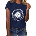 thumbnail image 1 of EQWLJWE Hauts pour Femmes, Chemises Mignonnes Grande Taille Col Rond Imprimé Manches Courtes T-Shirt Décontracté Blouse Ample Rabais, 1 of 7