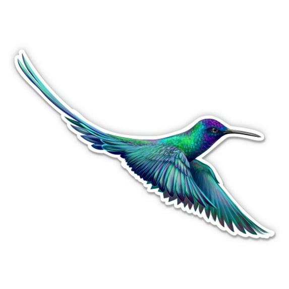 Colorful Hummingbird - 12" Vinyl Sticker Waterproof Decal
